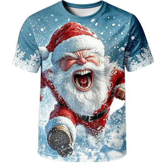 Santa Christmas Party Street Graphic Tee