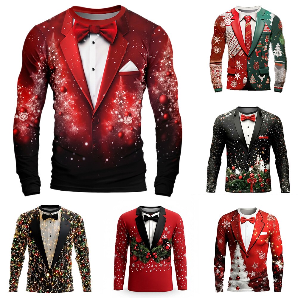 Men's Snowflake Christmas Long Sleeve Shirt