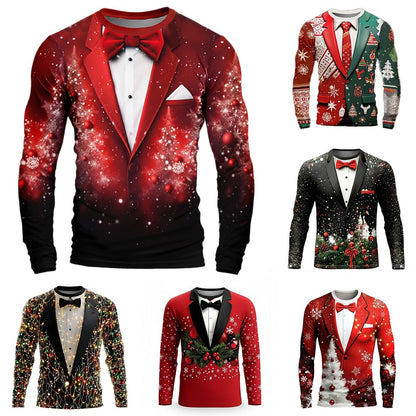 Men's Snowflake Christmas Long Sleeve Shirt