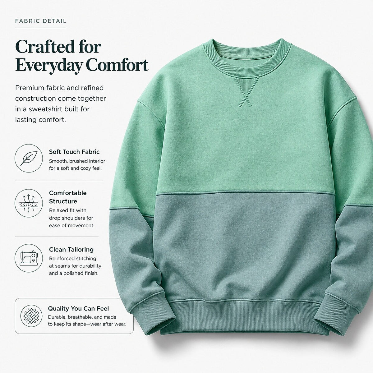 Colorblock Cotton Patchwork Sweatshirt