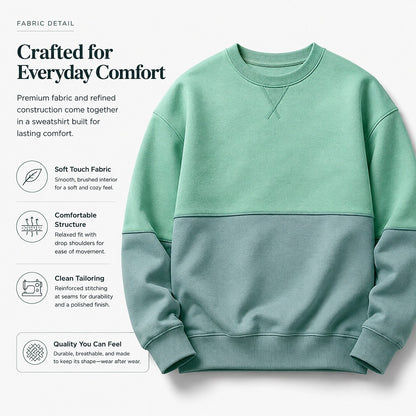 Colorblock Cotton Patchwork Sweatshirt