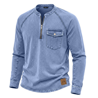 Premium Broken-in Cotton Henley Shirt