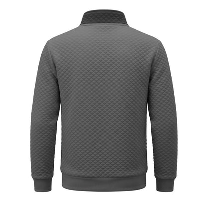 Colorblock Waffle Quarter-Zip Sweatshirt