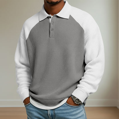 Colorblock Waffle Polo Shirts