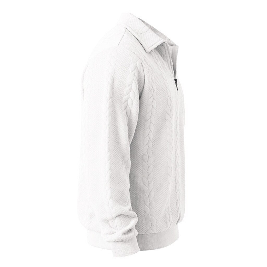 Comfort Jacquard Quarter Zip Polo