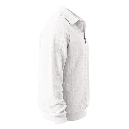 Comfort Jacquard Quarter Zip Polo