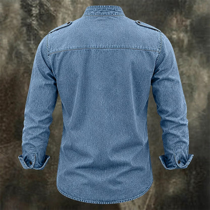 Broken-In Comfort Washed Cotton Denim Shirt