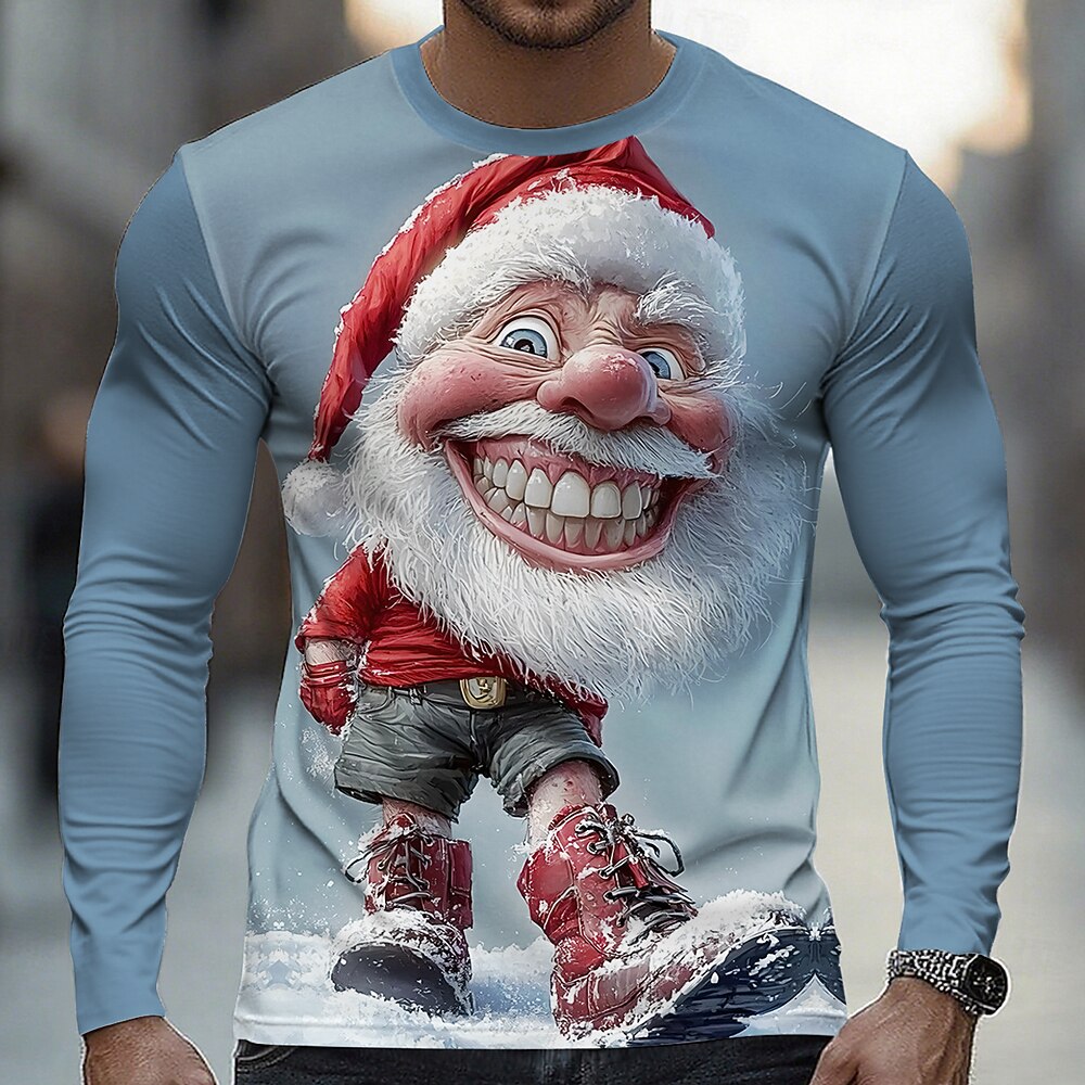 Men's Funny Santa Christmas Long Sleeve T-Shirt
