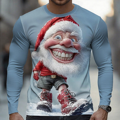 Men's Funny Santa Christmas Long Sleeve T-Shirt