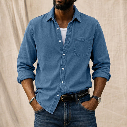 Washed Denim Cotton Casual Shirt