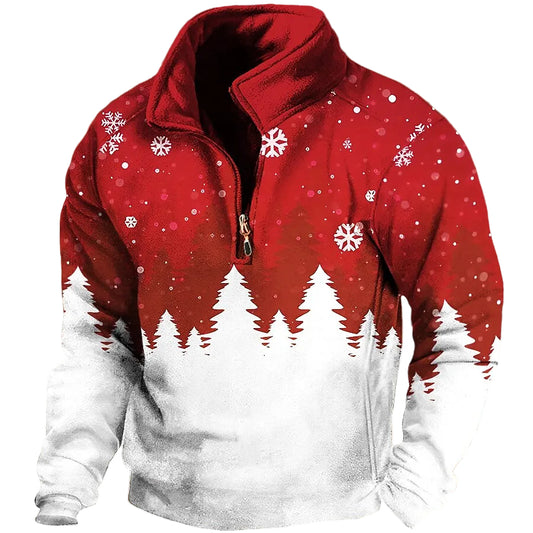 Christmas Snowflake Quarter Zip Sweatshirt