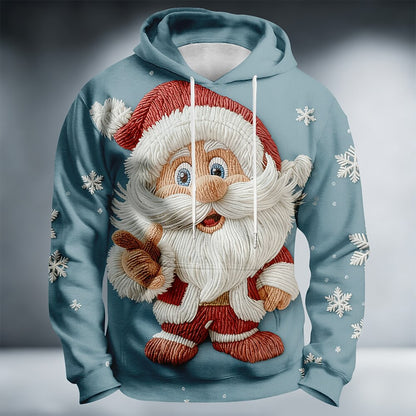 Festive Santa Christmas Casual Pullover Hoodie