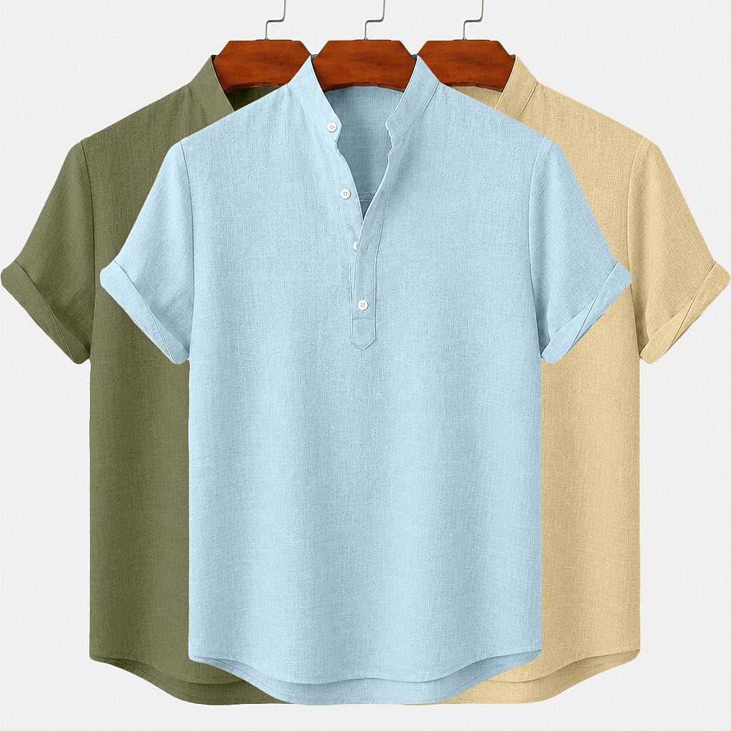 3-Pack Linen Popover Shirts