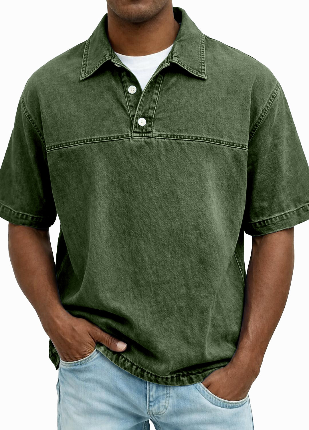 Acid Wash 100% Cotton Polo Shirt