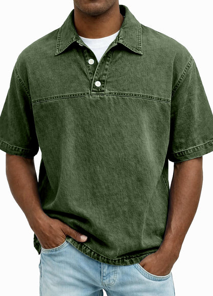 Acid Wash 100% Cotton Polo Shirt