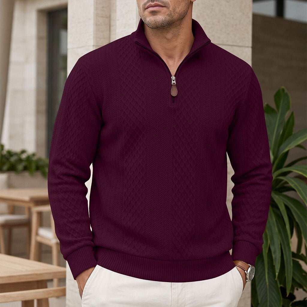 Men's Jacquard Everyday Zipper Sweatshirt