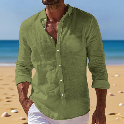 Casual Cotton Linen Shirt - Breathable and comfortable