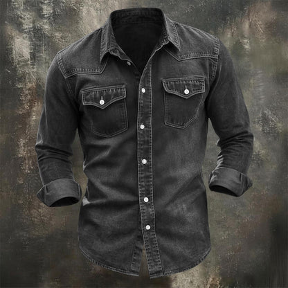 Washed Cotton Western Work Shirt