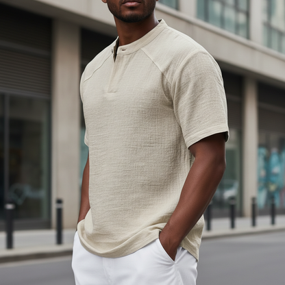 Breathable Linen Popover Shirt