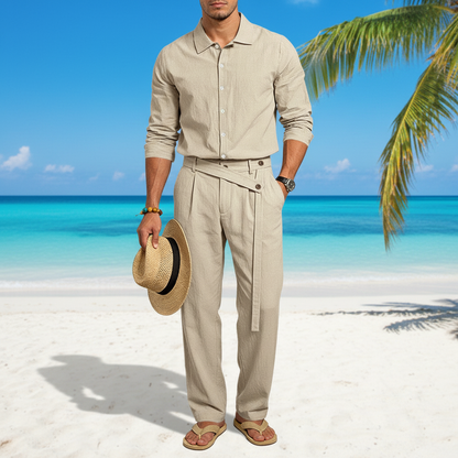 Cotton Linen Set-Shirt and Pants