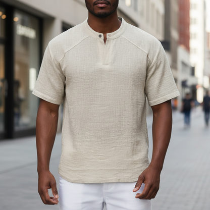 Breathable Linen Popover Shirt