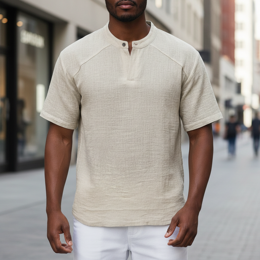 Breathable Linen Popover Shirt