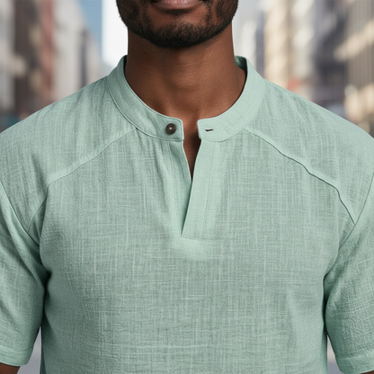 Breathable Linen Popover Shirt