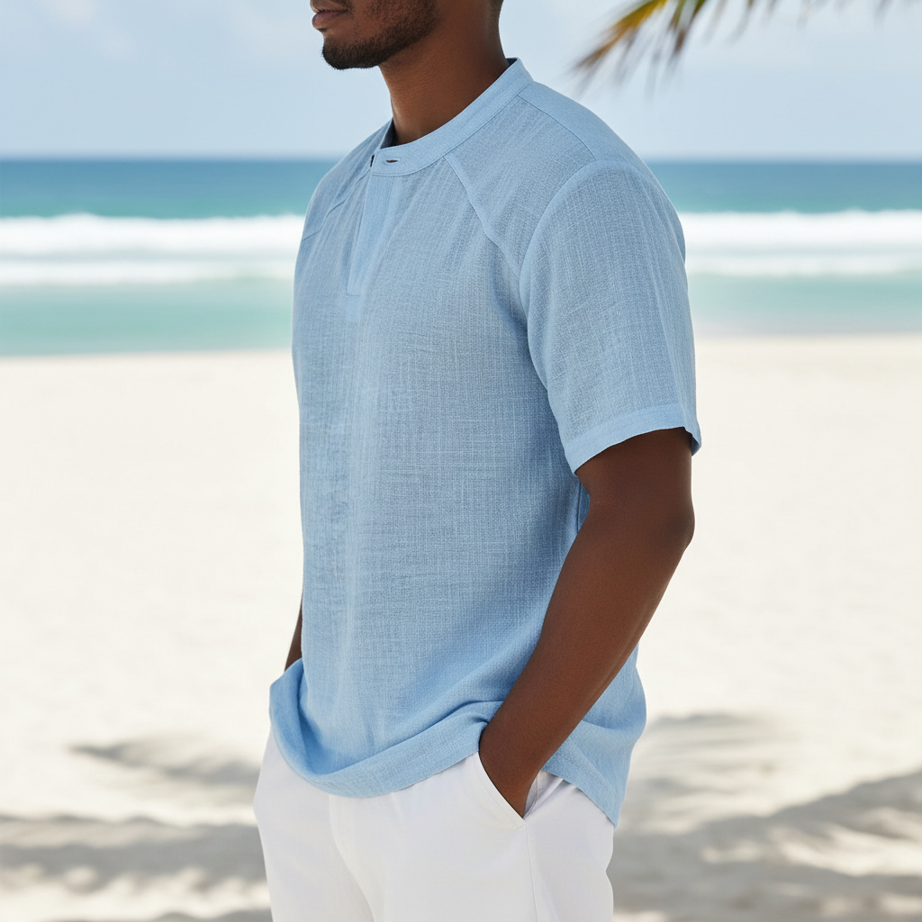 Breathable Linen Popover Shirt