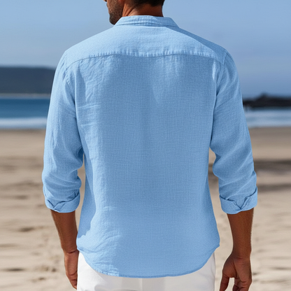 Men's Casual Linen Shirt - Long Sleeve