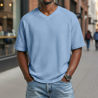 Men's V-Neck Waffle T-Shirt