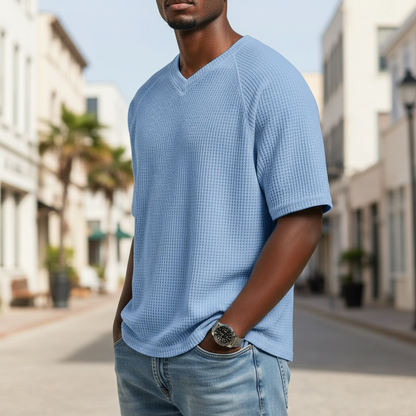 Men's V-Neck Waffle T-Shirt