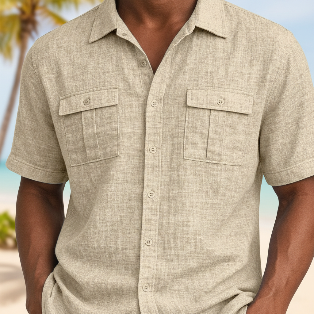 Men's Pocketed Linen Shirt