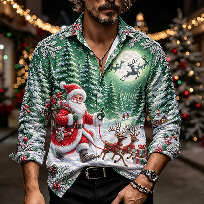 Men's Christmas Graphic Modern Shirt