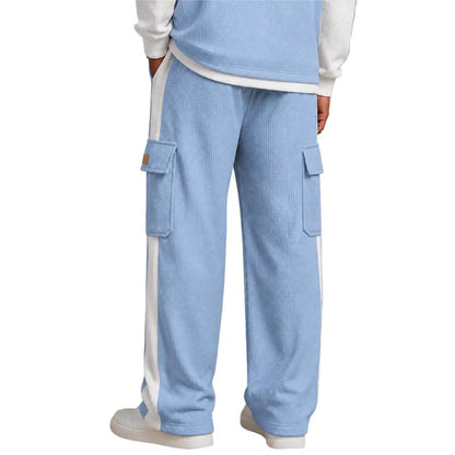 Relaxed Colorblock Waffle Pants