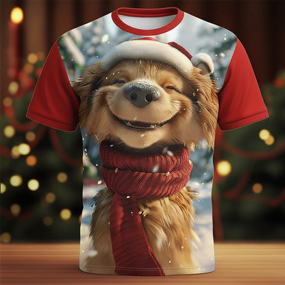 Men's Christmas Cat Graphic Party Tee