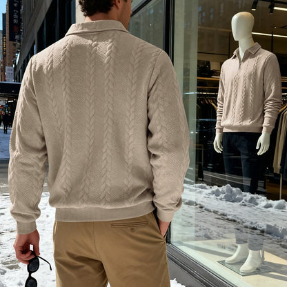 Men's Jacquard Soft Zipped Polo