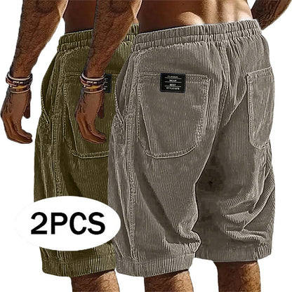 2-Pack Corduroy Cargo Shorts With Pockets