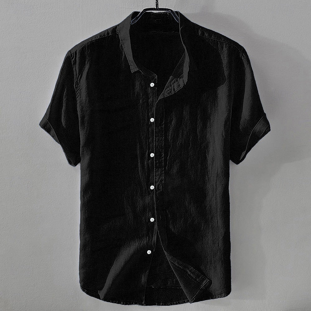 Men's Linen Summer Shirt - Casual Button-Up