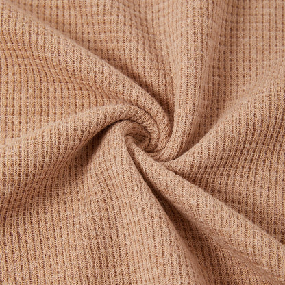 Textured Waffle Polo-Soft Summer Lapel Collar Shirt