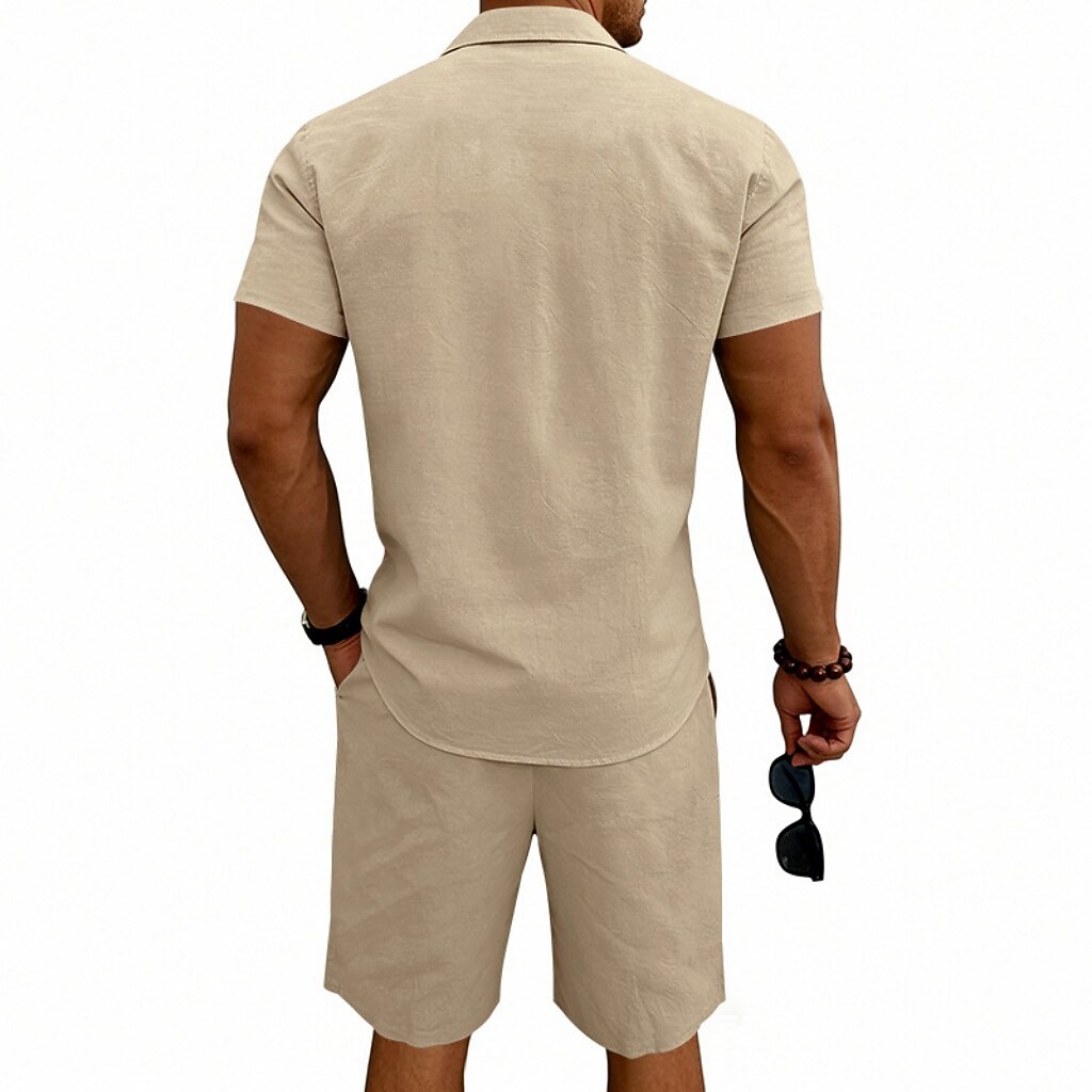 Men's Linen Shirt & Shorts Set