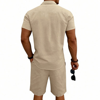 Men's Linen Shirt & Shorts Set