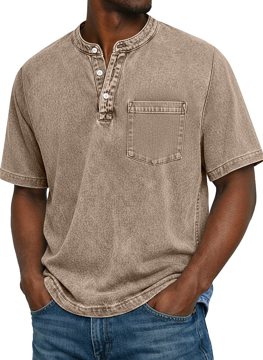 100% Cotton Henley T-Shirt