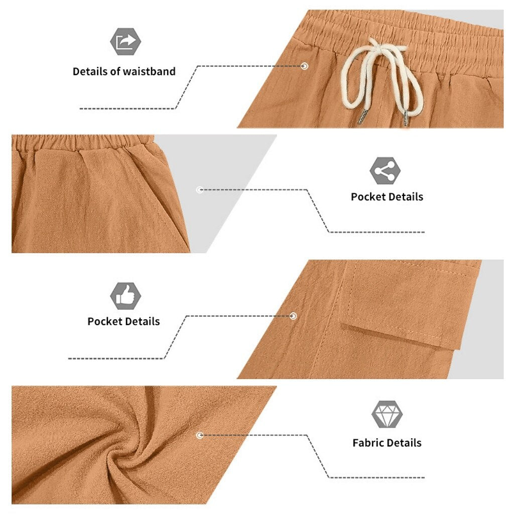 Men's 2-Piece Linen Set-Shirt and Shorts