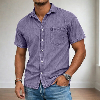 Men's Cotton Acid Wash Shirt