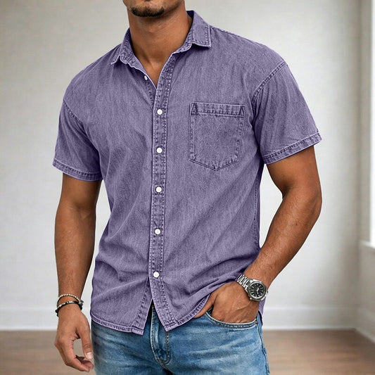 Men's Cotton Acid Wash Shirt