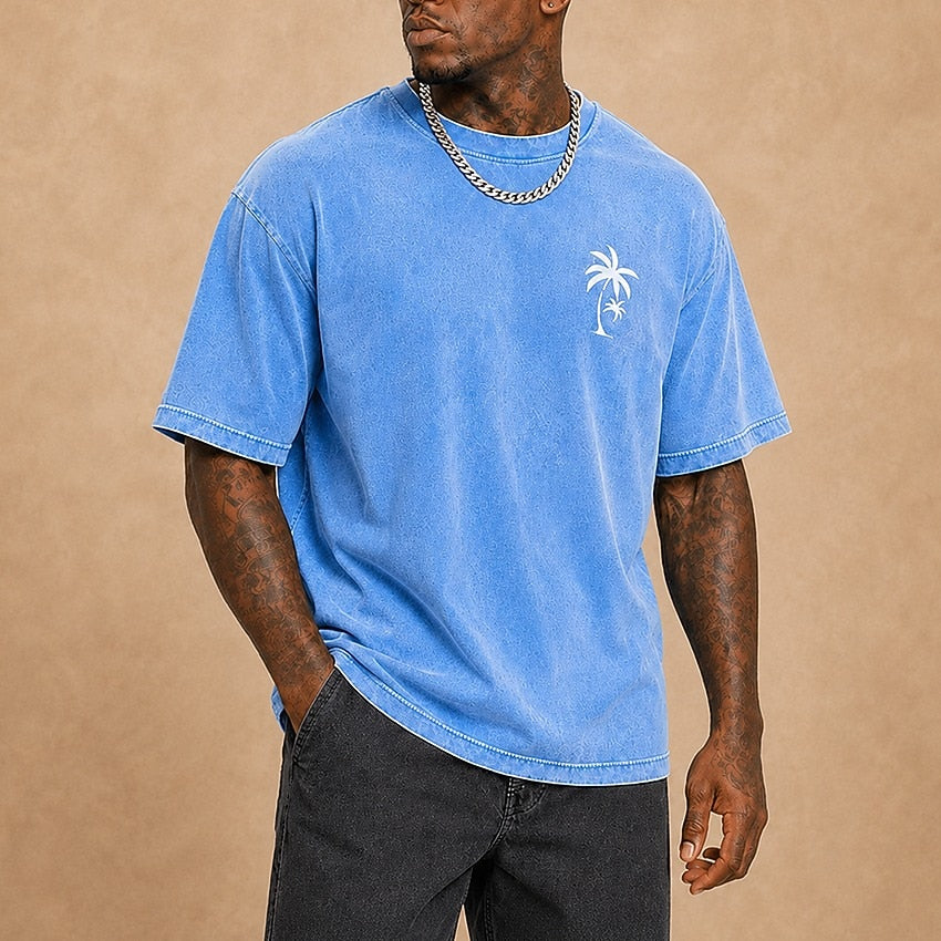 Palm Tree Washed Cotton Graphic Tee
