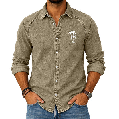 Comfort Palm Tree Washed Cotton Shirt