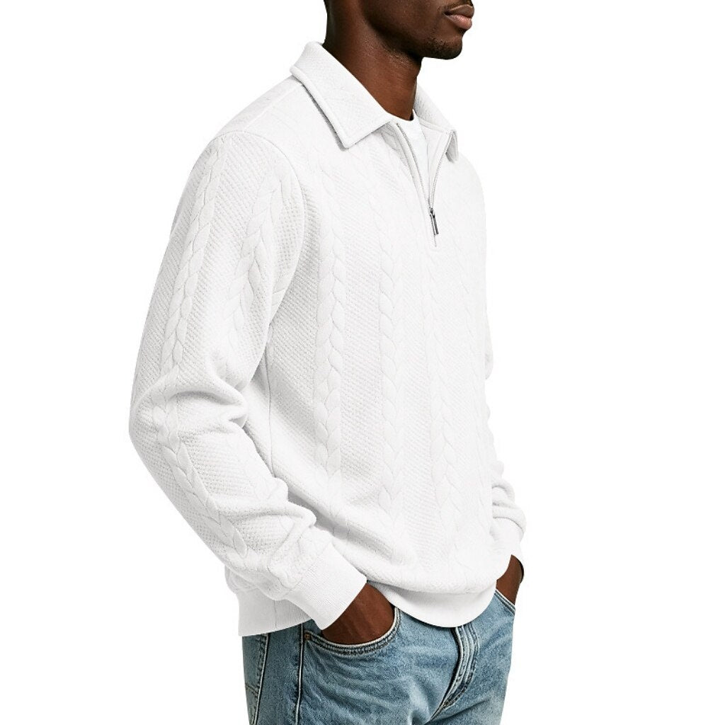 Comfort Jacquard Quarter Zip Polo