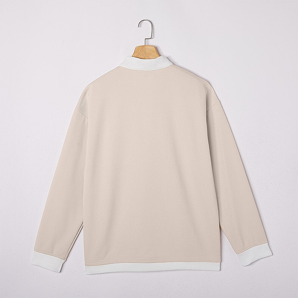 Half Zipped Waffle Polo Shirts