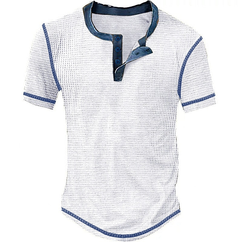 Men's Waffle V-neck T-Shirt